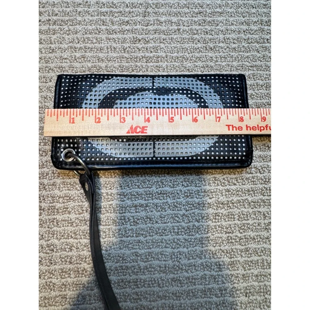 Ecko Unltd Wallet Lot 2pc Black White Perforated Rhino Logo‎ Wristlet Zip Around